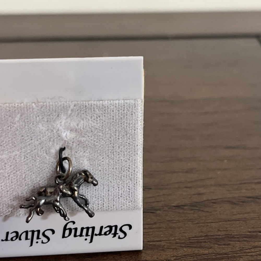 Sterling Silver Mare with Foal small charm